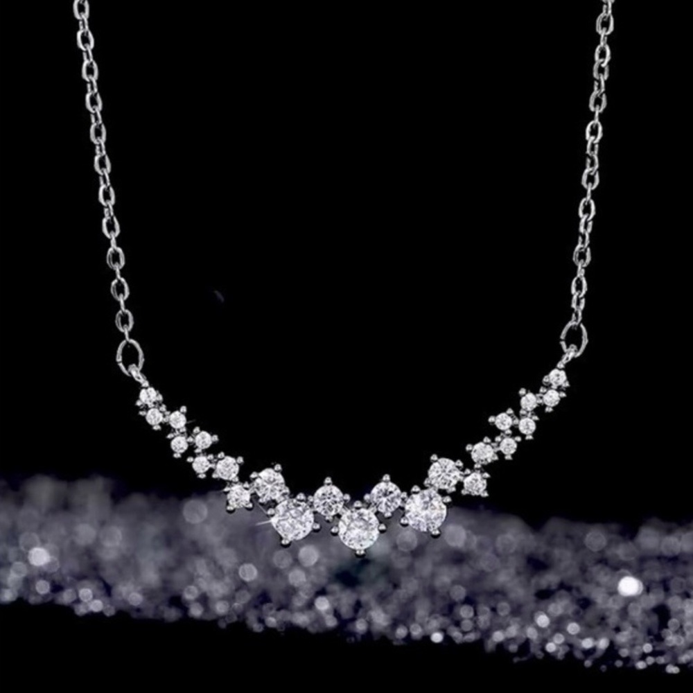 925 Sterling Silver 1 Carat Diamond Pendant Necklace